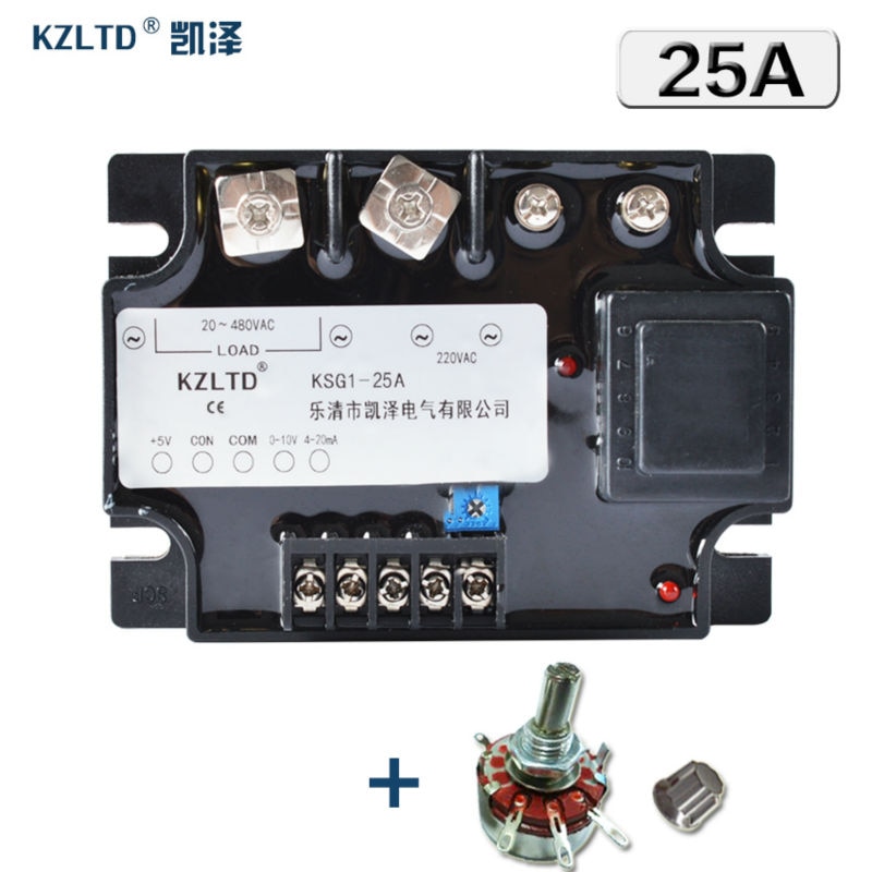 단상 솔리드 스테이트 전압 레귤레이터 모듈 25A 220V AC 출력 스마트 안정기 PID 온도 컨트롤러 KSG1-25A